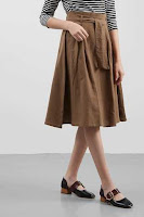 BerryBenka Rok Antonia Flare Skirt Brown ANDHIMIND
