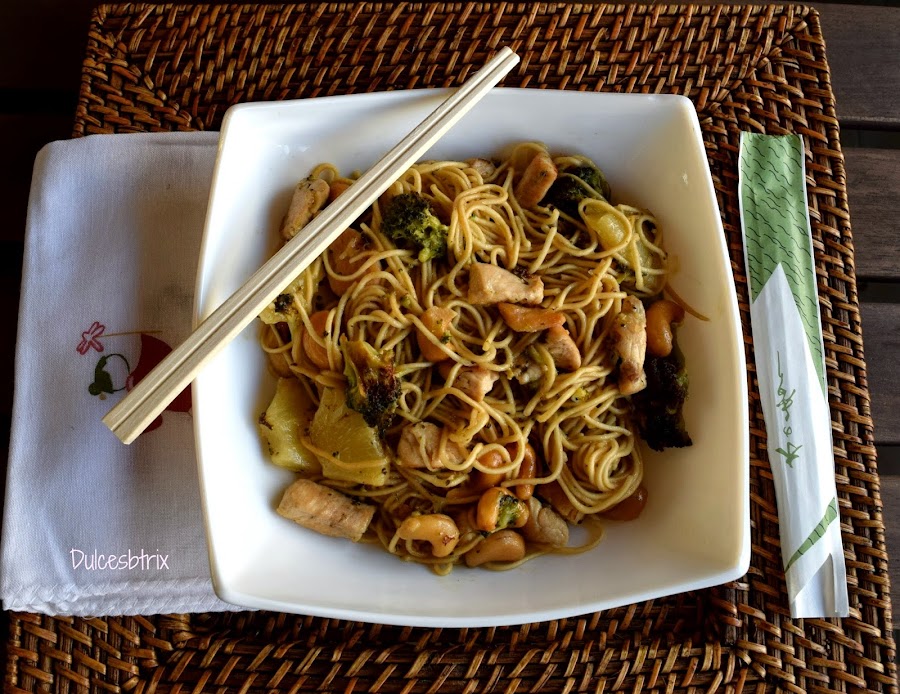 Fideos chinos con pollo-Dulcesbtrix
