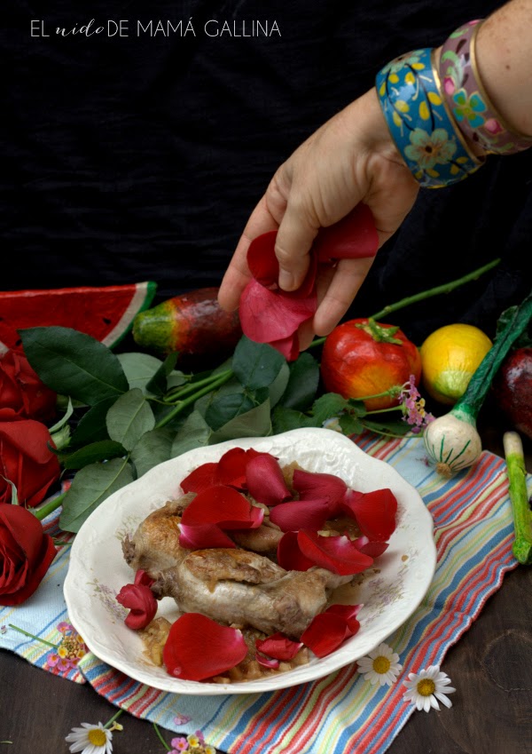 quail with roses