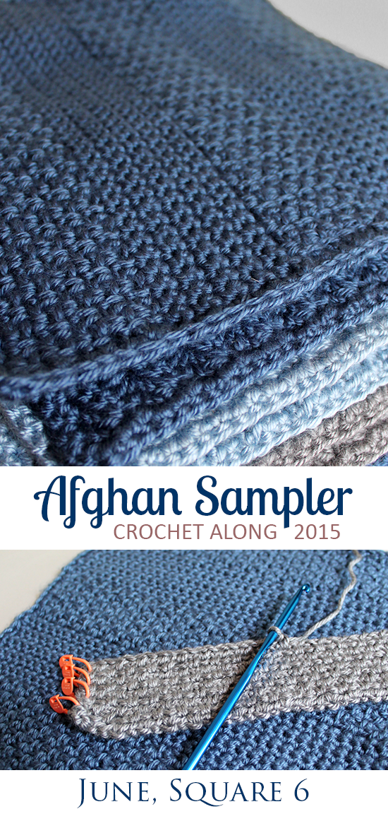 Broad-Stripe Moss Stitch, Square 6 of 10 for the Crochet Along Afghan Sampler on The Inspired Wren Broad-Stripe Moss Stitch, Square 6 of 10 for the Crochet Along Afghan Sampler on The Inspired Wren