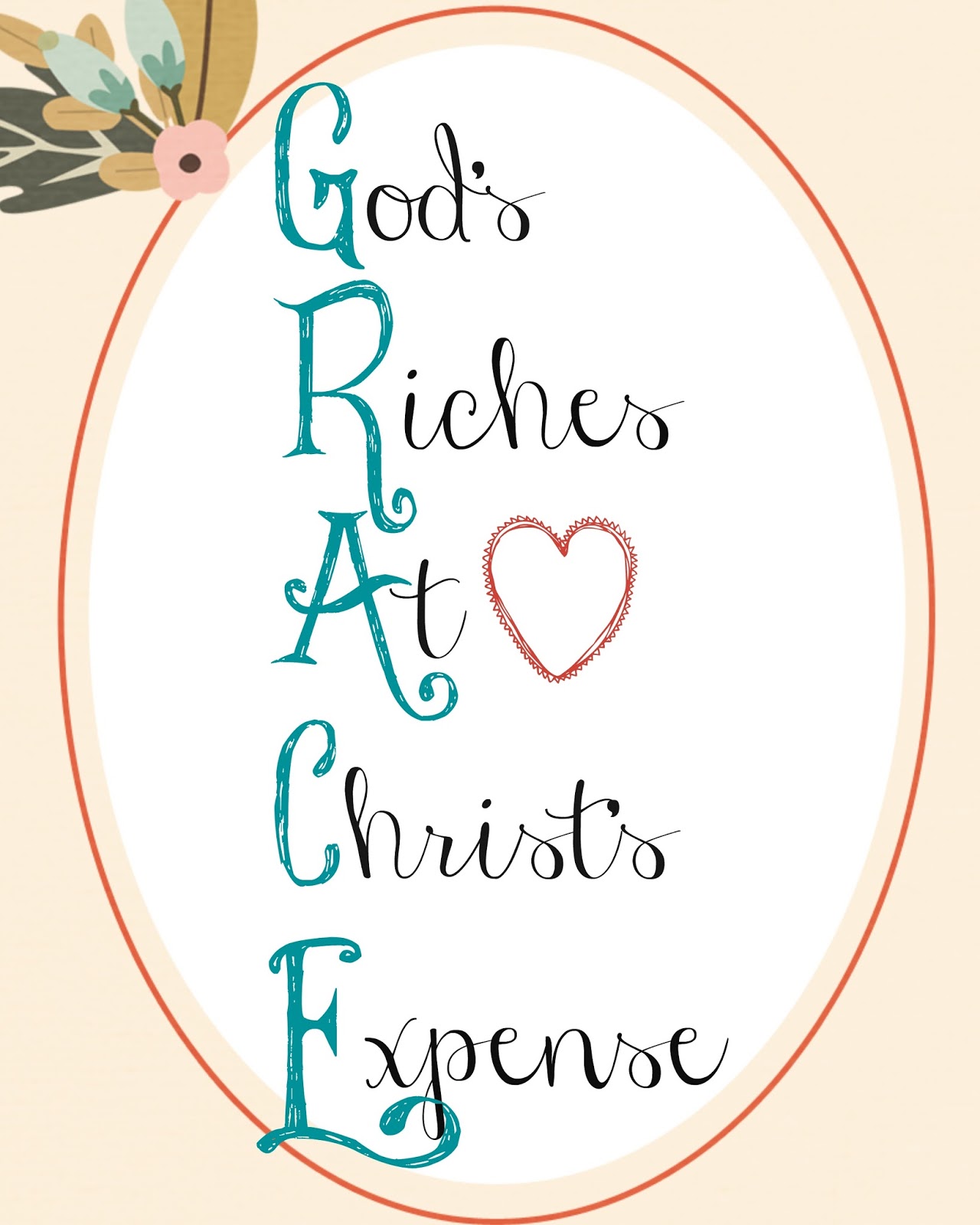 Misty D. Designs Grace Acronym Free Printable Art