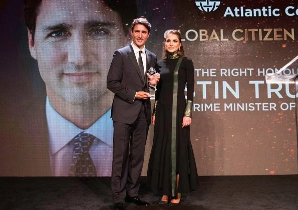 Queen Rania presented the Atlantic Council Global Citizen Award to Canadian Prime Minister Justin Trudeau in an award ceremony in NYC