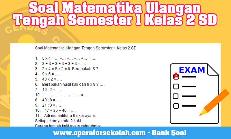 Contoh soal matematika ulangan tengah semester 1 kelas 7 Contoh soal matematika ulangan tengah semester 1 kelas 7