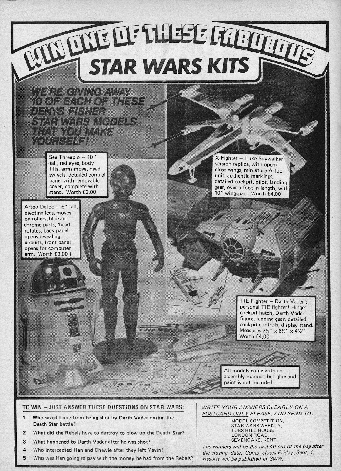 STARLOGGED GEEK MEDIA AGAIN 1978 STAR WARS MODEL KITS COMPETITION