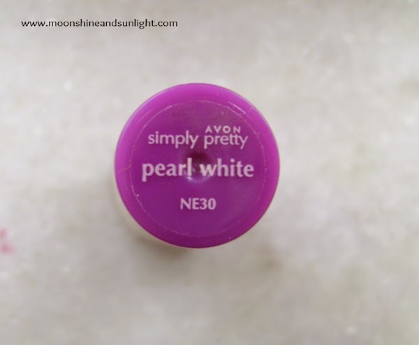 AVON simply pretty color me pretty nail enamel in Pearl white (NE30) swatches and review