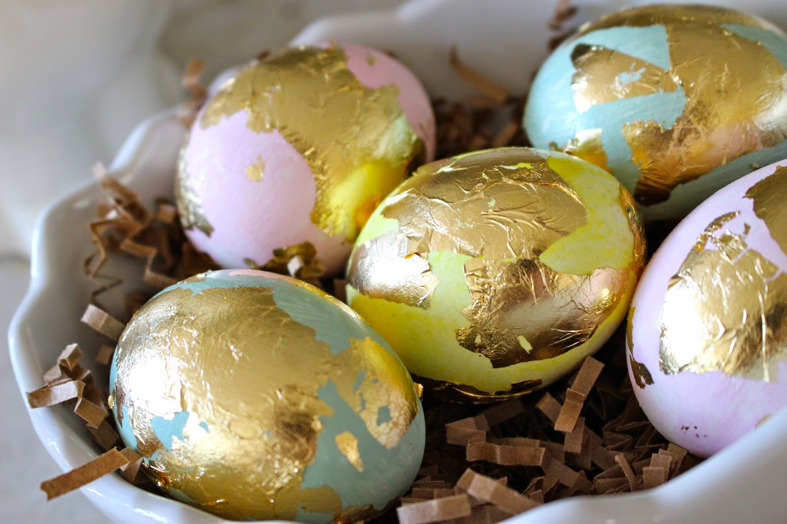 Gold Leaf Easter Eggs Peonies & Paisley