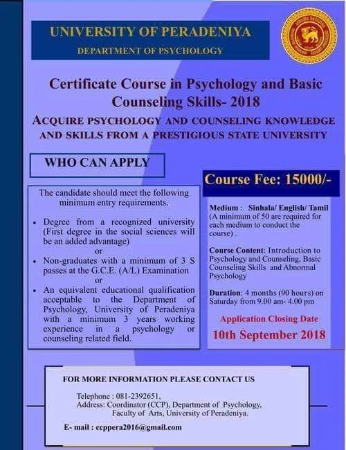 Certificate Course in Psychology Teacher