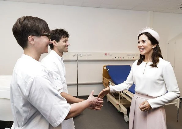 Crown Princess Mary wore ELISE GUG Silk Blouse and Gianvito Rossi Python pumps, Princess Mary wore DAY Birger et-Mikkelsen Skirt at opening hospital