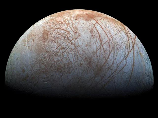The ocean on Jupiter's Moon Europa.
