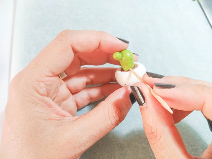 como hacer cactus fimo