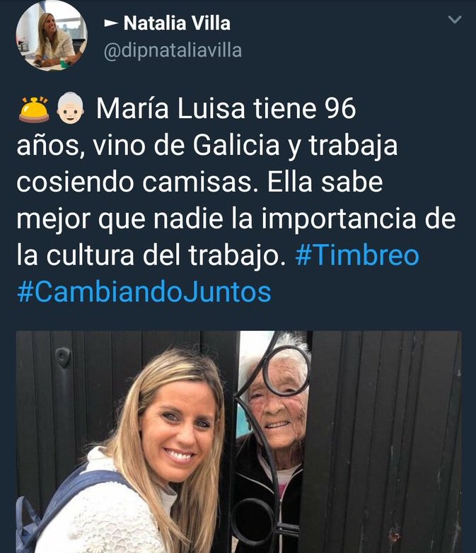 Natalia Villa, la diputada PRO que celebra a una vieja de 96 años que