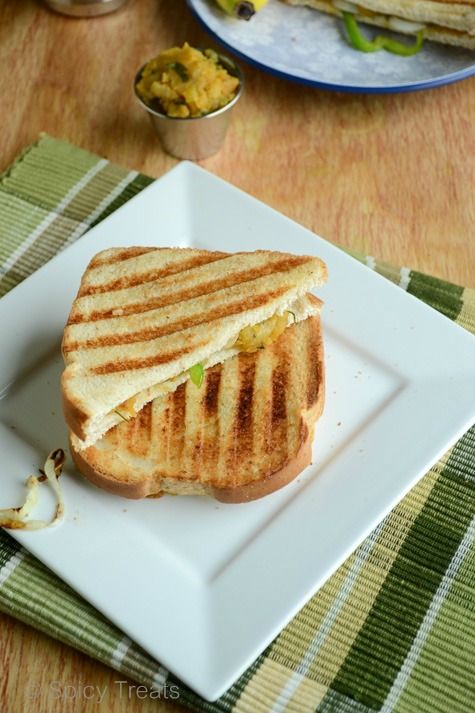 Spicy Treats: Bread Masala Sandwich / Spicy Mashed Potato Sandwich