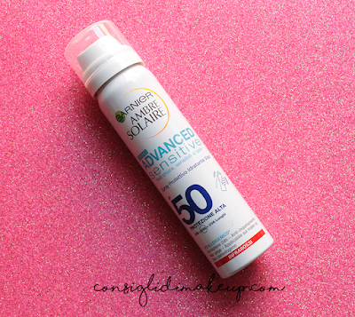 opinioni Garnier Advanced Sensitive spf50 spray protettivo idratante viso recensione Garnier Ambre Solaire Advanced Sensitive spf50 spray protettivo idratante viso