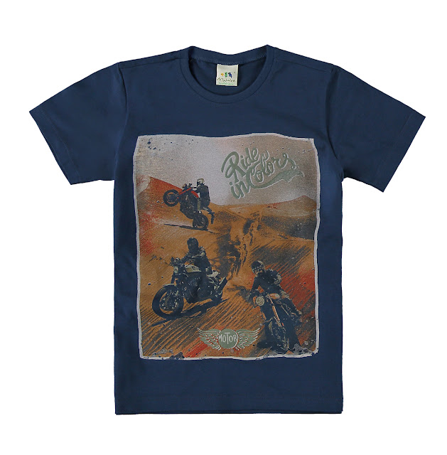 coleção We Are Nomads Malwee Kids Camiseta motociclista