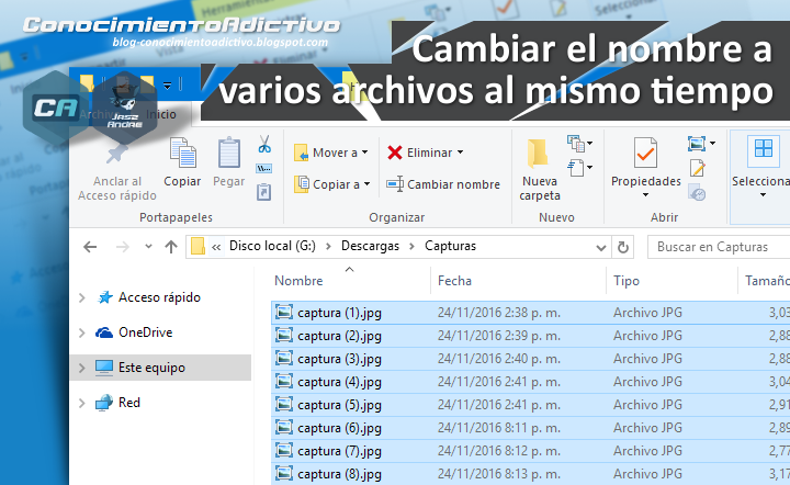 Cambiar el nombre a varios archivos al mismo tiempo con el Explorador de Archivos de Windows Cambiar el nombre a varios archivos al mismo tiempo con el Explorador de Archivos de Windows