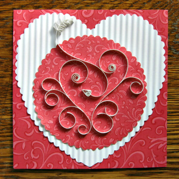 Valentine's Day Card Tutorial Quilled Heart