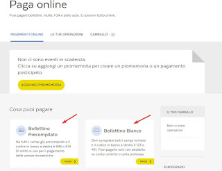 Area personale paga bollettini dall'area personale