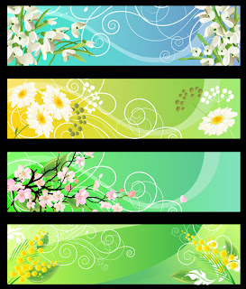 Free Design Banner Flower (Cdr File)