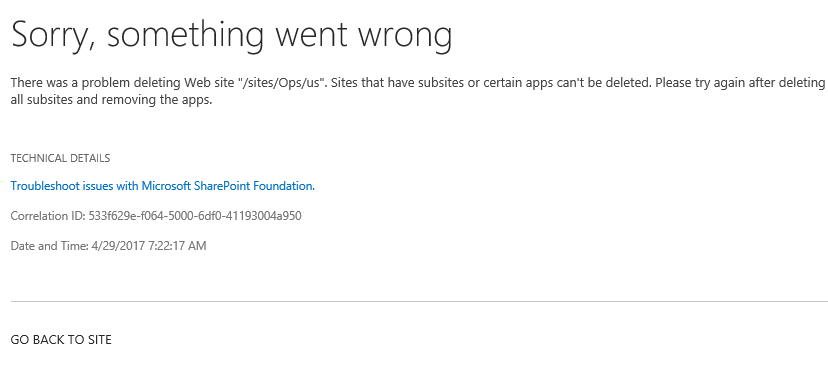 there was a problem