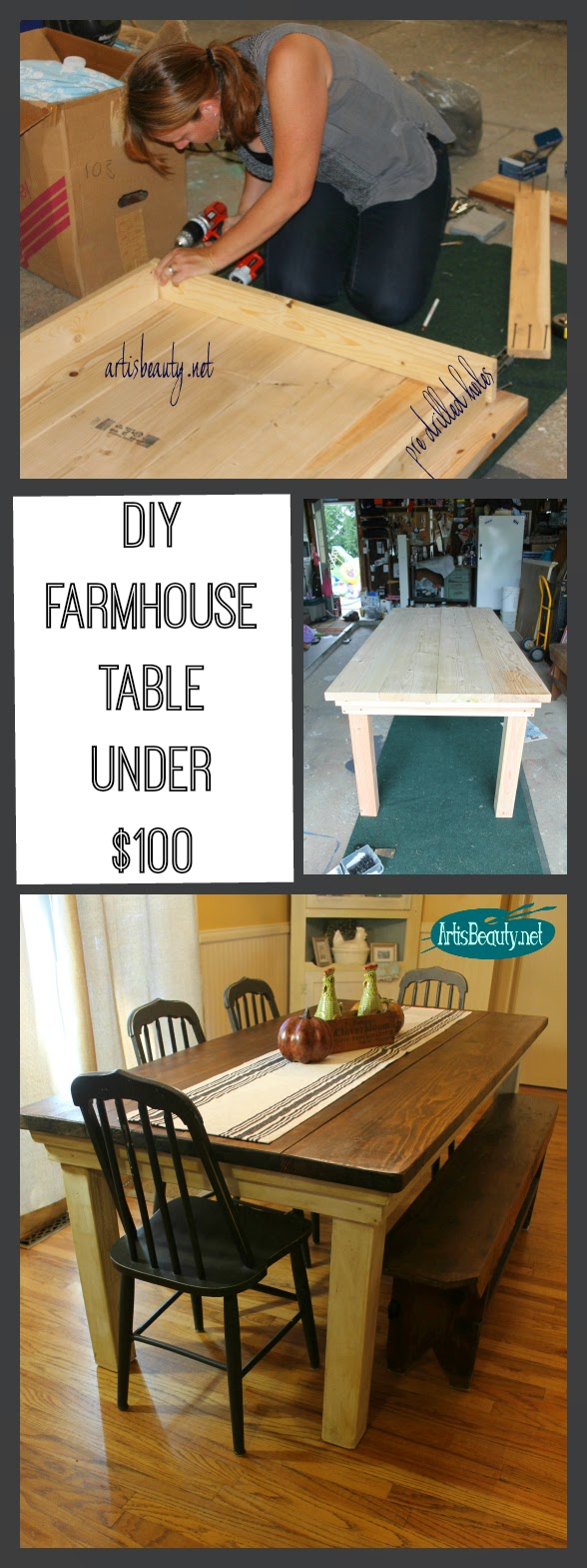 Art Is Beauty How To Build Your Own Farmhouse Table For Under 100