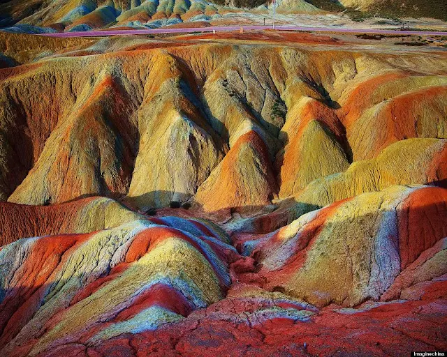 Rainbow Mountains In China's Danxia Landform Geological 