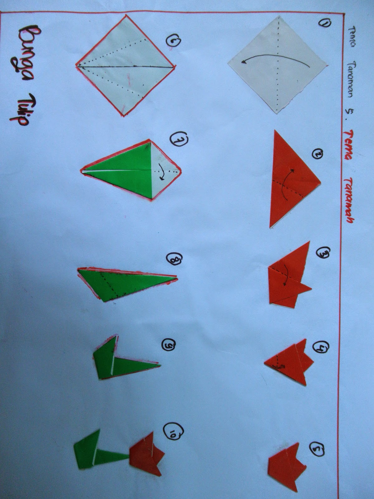  contoh origami  melipat kertas untuk PAUD berdasarkan 