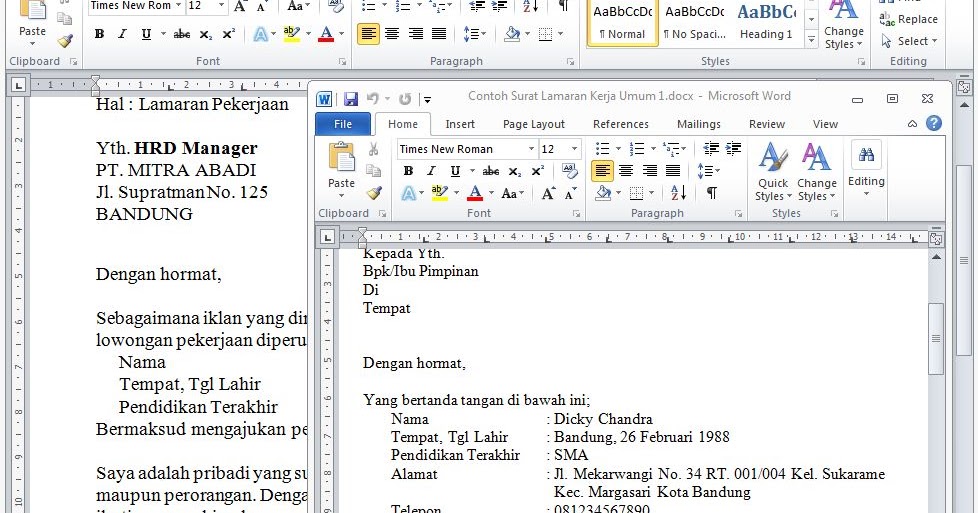 27+ Kata Pengantar Surat Lamaran Kerja Via Email - Contoh Surat Lamaran