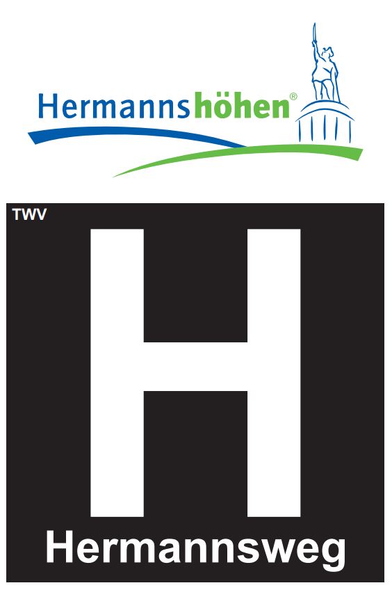 Logo Hermannsweg (Teil d. Hermannshöhen) Logo der Hermannshöhen, Abschnitt Hermannsweg