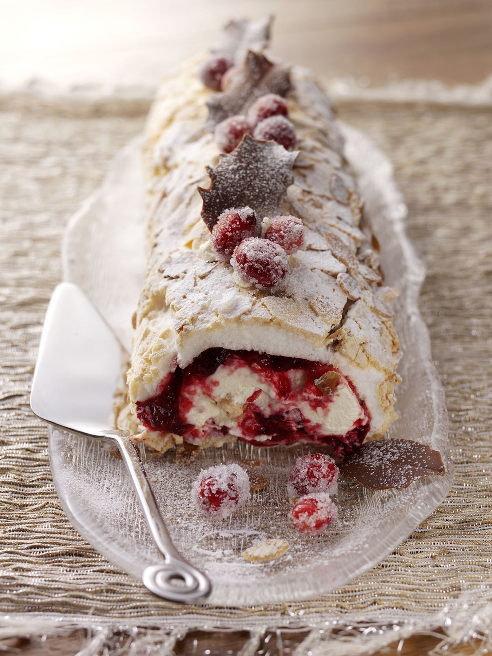 BerryWorld Cranberry Meringue Roulade With