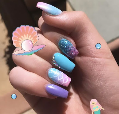 ✘ 25 Cute Little Mermaid Nail Art That Belong On The Beach women turn to blogs and Pinterest to gain inspiration for nails ✘ 25 Cute Little Mermaid Nail Art That Belong On The Beach