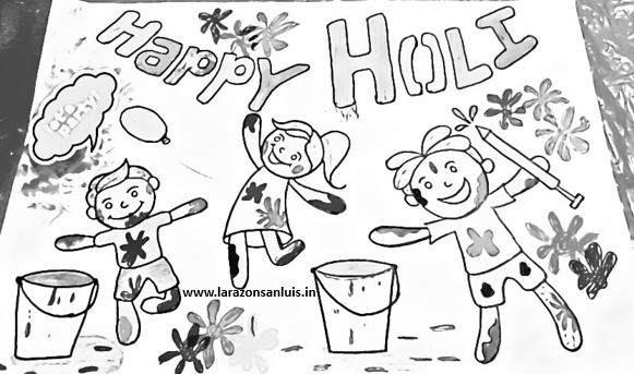 holi ki drawing