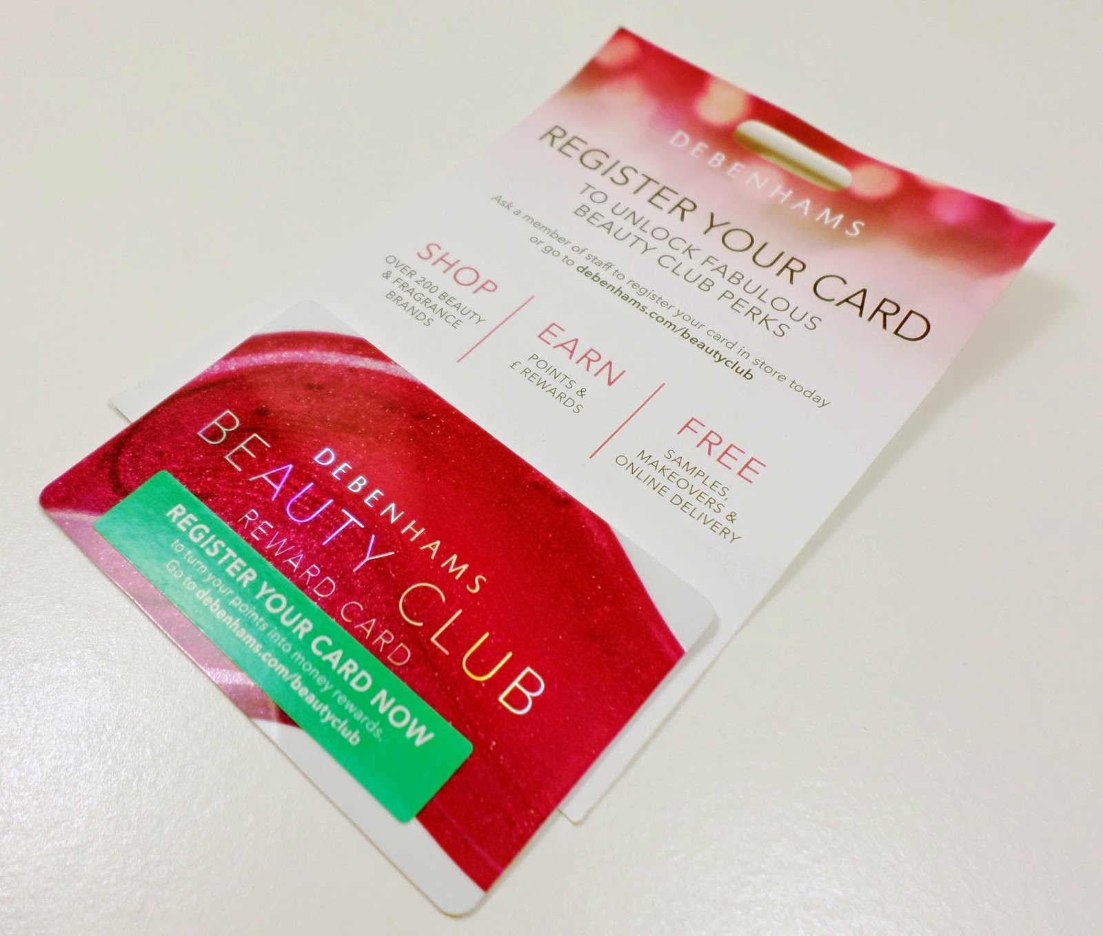 Debenhams Beauty Club Reward Card