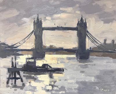 #234 ‘Morning Light, Tower Bridge’ 8×10″