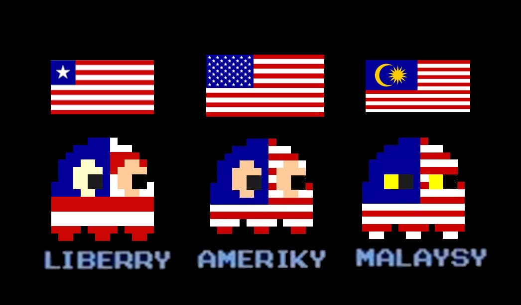 The Voice of Vexillology, Flags & Heraldry PacMan Ghosts for Liberia