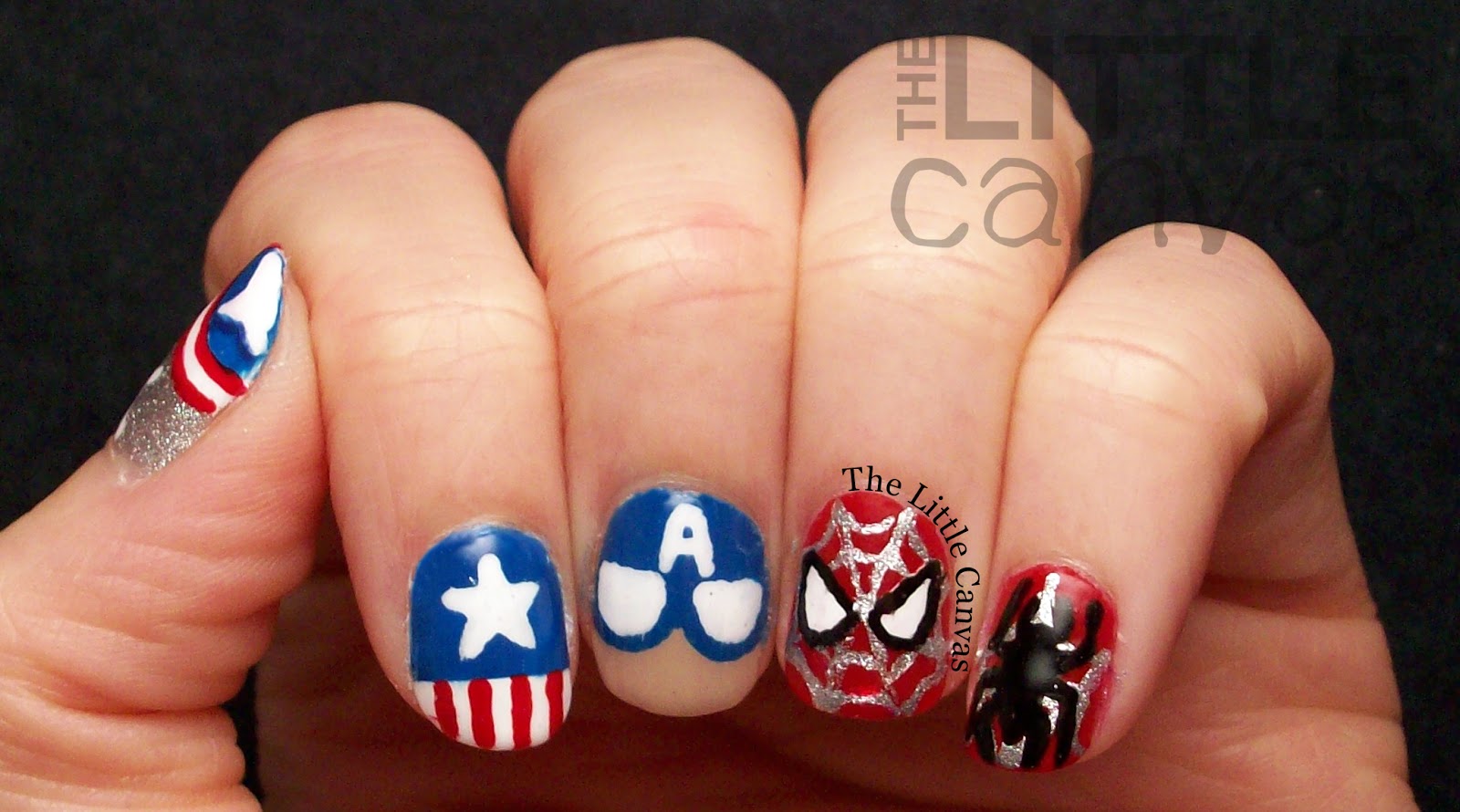 1. "Girly Captain America Nail Art Tutorial" - wide 7