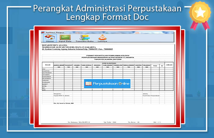 Perangkat Administrasi Perpustakaan Lengkap Format Doc Perangkat Administrasi Perpustakaan Lengkap Format Doc