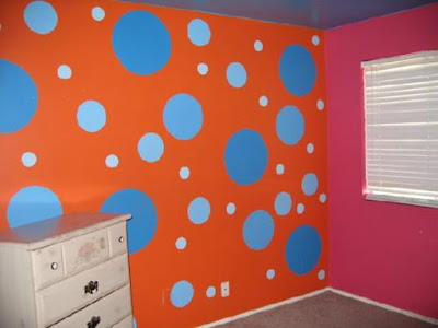 Dinding motif polka dots cat dekoratif motif polka dots