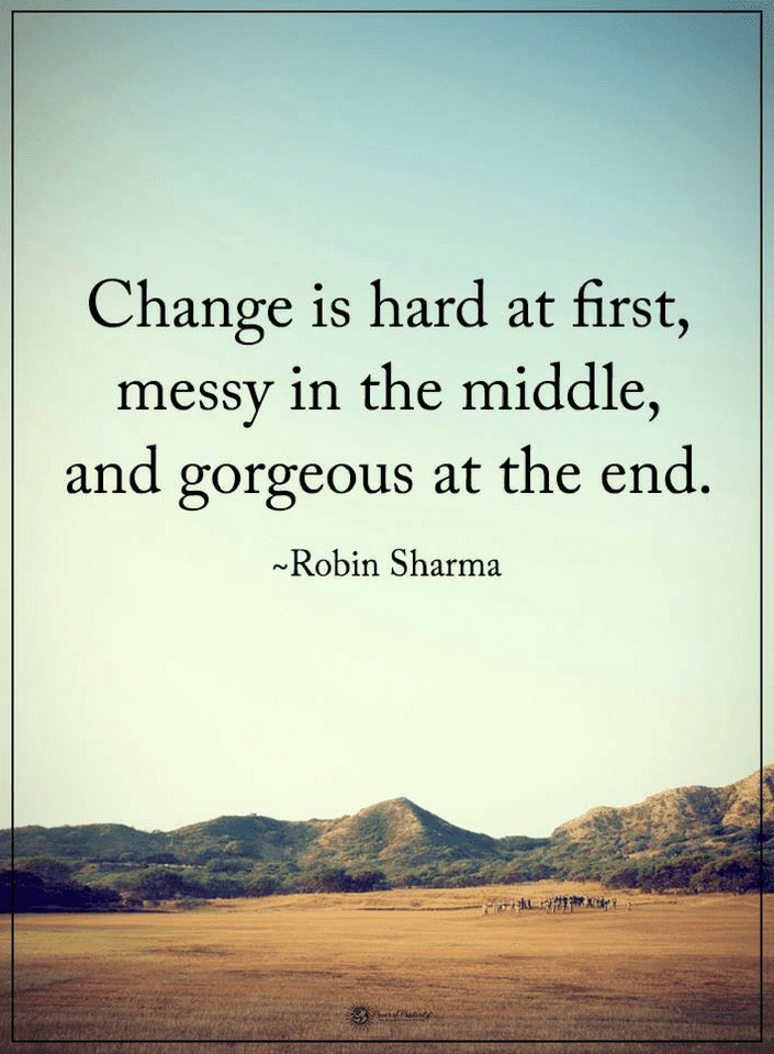Quotes Change is hard at first, messy in the middle, and at