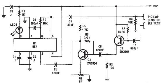 Simple Proximity Detector Schematic Circuit Diagram