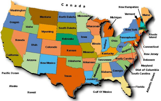 united states political map