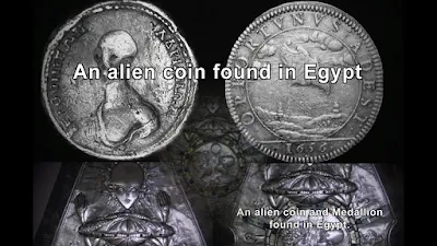 An alien coin and Medallion found in Egypt.