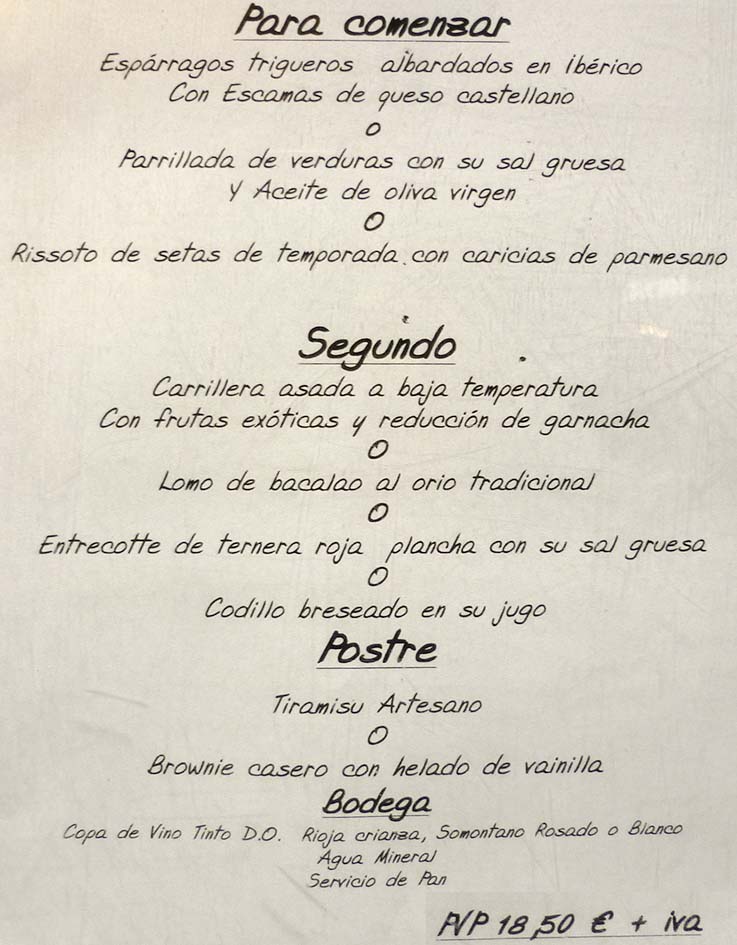 Salmorrejo Menú del día por 20 euros en Zaragoza