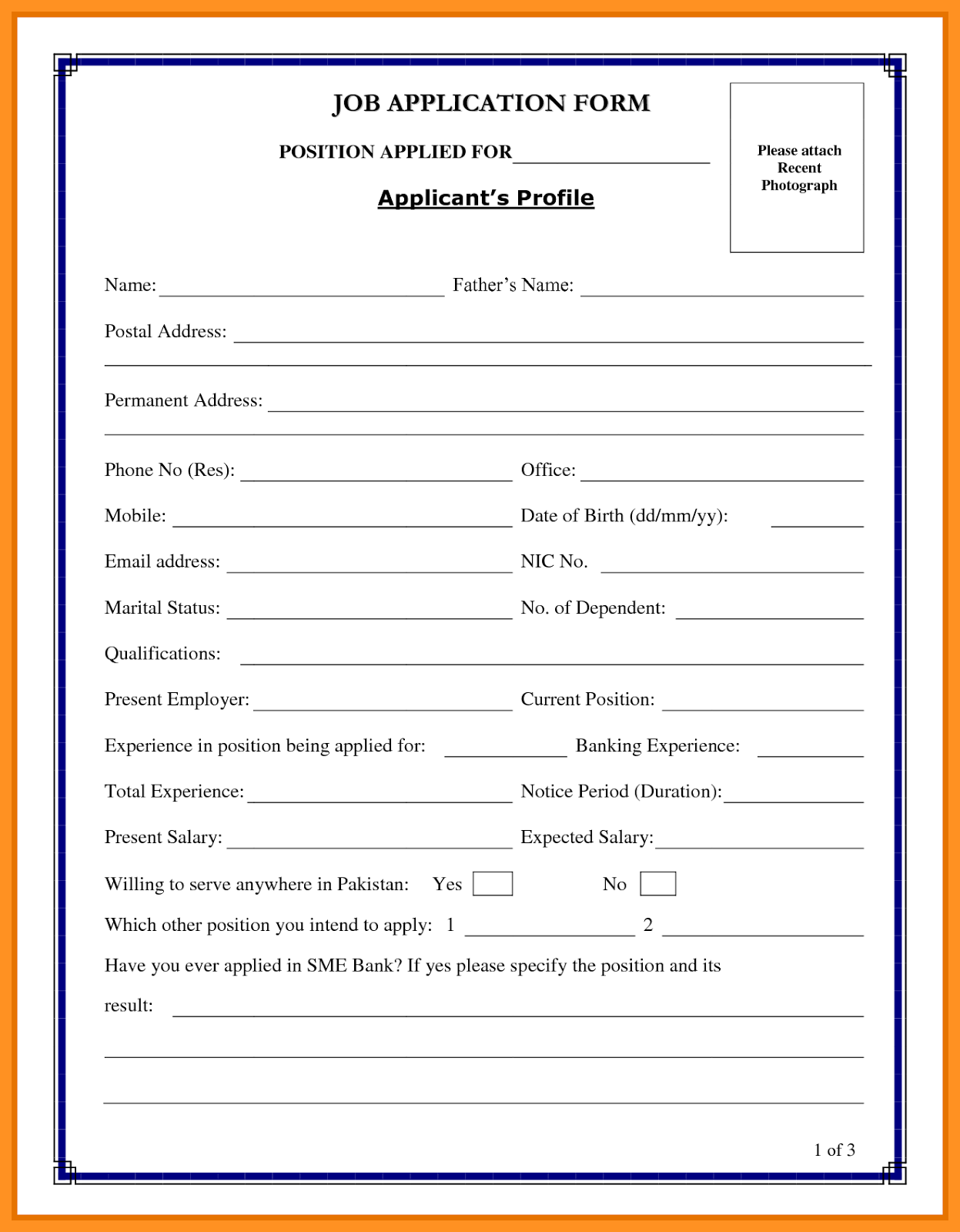 Simple Biodata Format For Job
