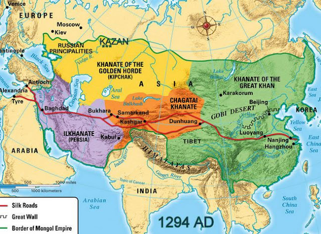 map of mongol empire