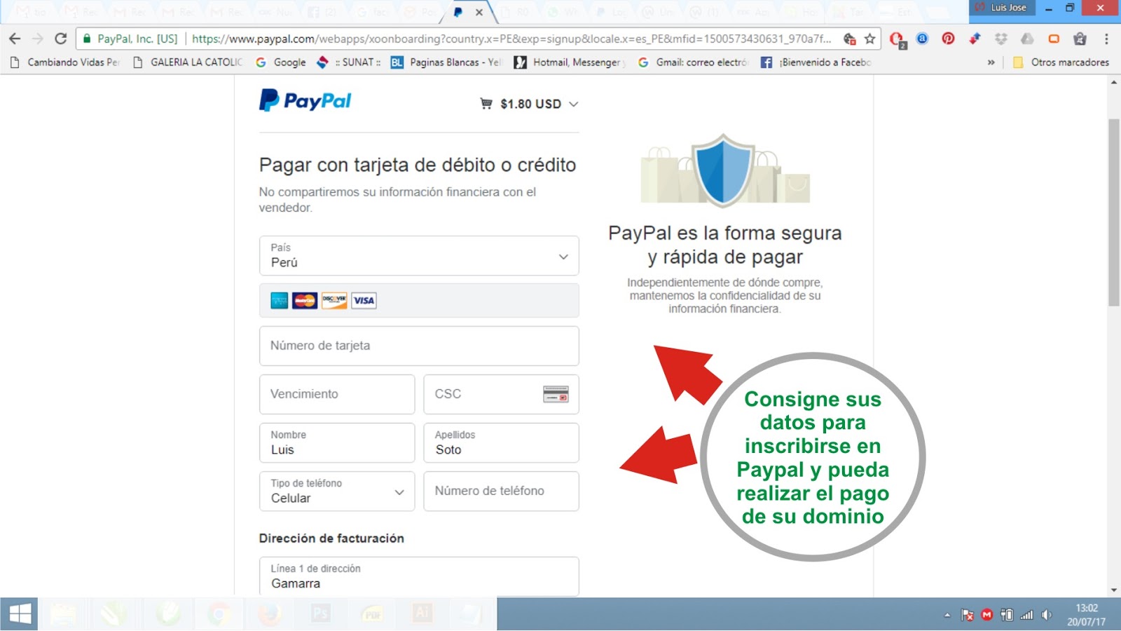 Pasos para Registrar un Dominio de