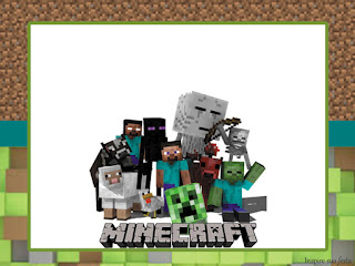 Fiesta de Minecraft: Invitaciones, Gorro y Cono para Imprimir Gratis. ara hacer Invitaciones, Marcos, Etiquetas o Tarjetas para Imprimir Gratis de Fiesta de Minecraft.