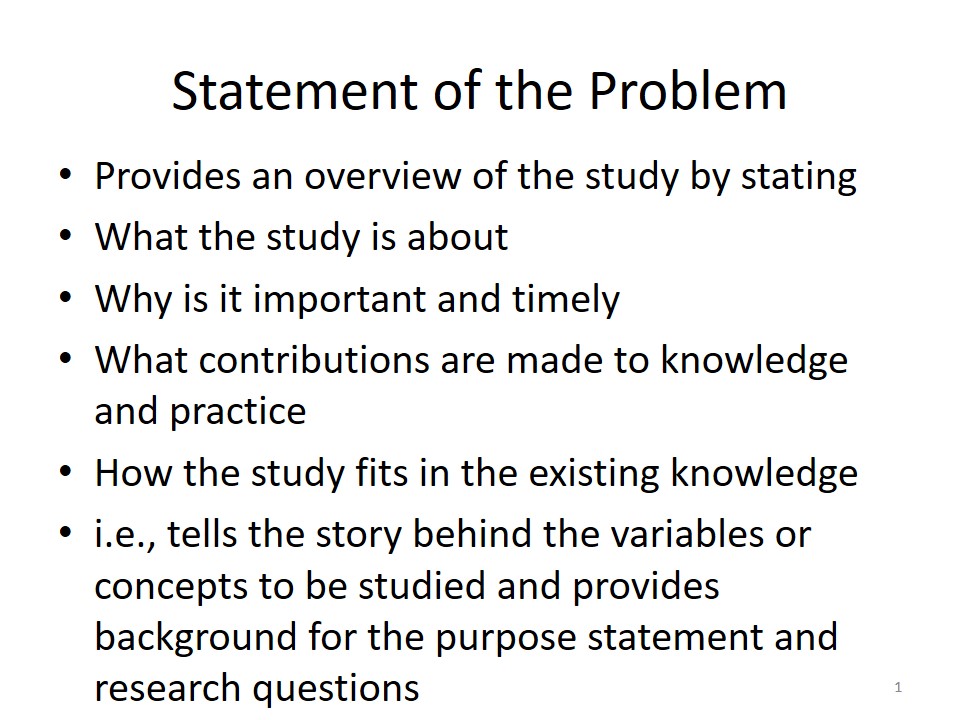 what is the statement of the problem in research example