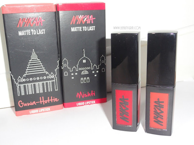 Nykaa Matte To Last Liquid Lipstick review: 03 Guwa-hottie and 10 Mishti