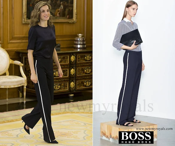 Queen Letizia wore Hugo Boss Aminalia Trousers