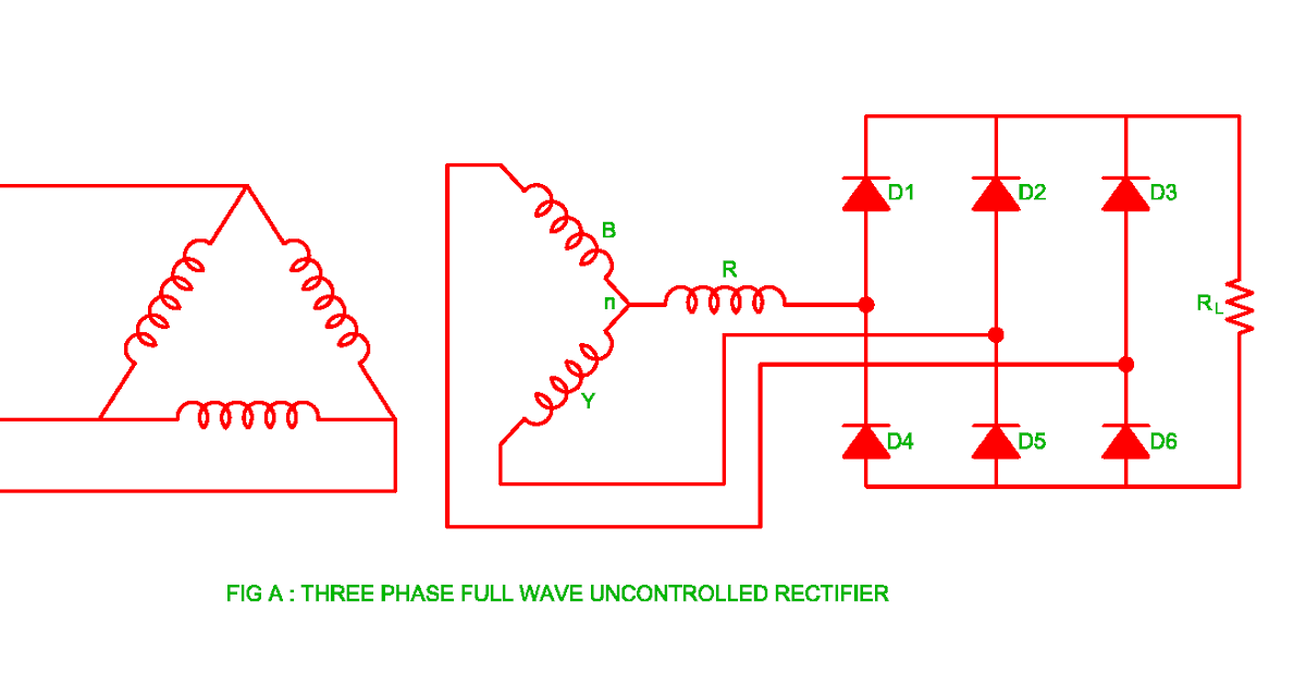 Working of Three Phase Uncontrolled Full Wave Rectifier Electrical